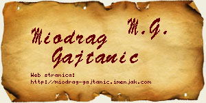 Miodrag Gajtanić vizit kartica